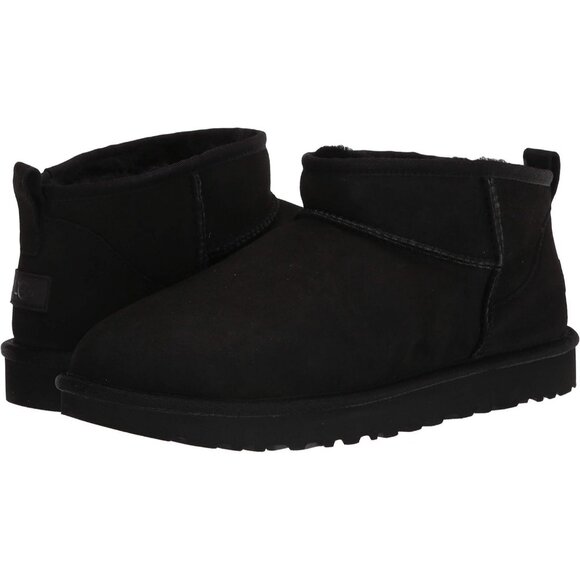 UGG Women's Legacy Black Rounded Toe Sheepskin Lining Classic Ultra Mini Boot - Picture 8 of 8
